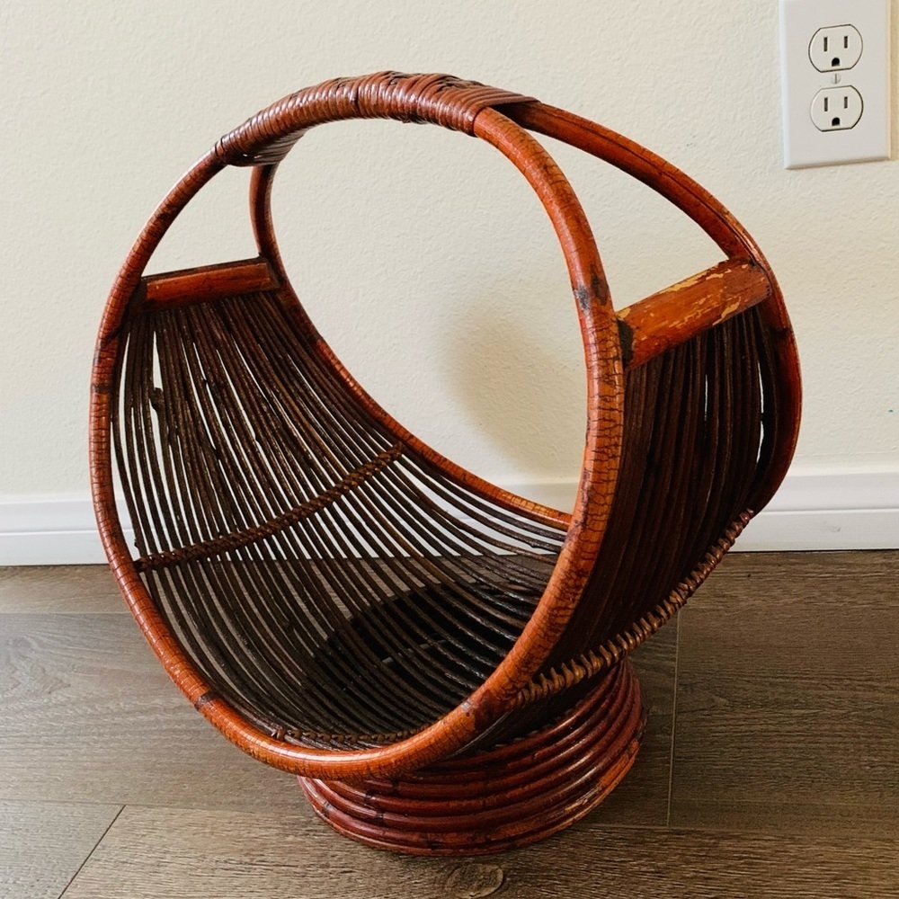 Vintage bamboo magazine holder